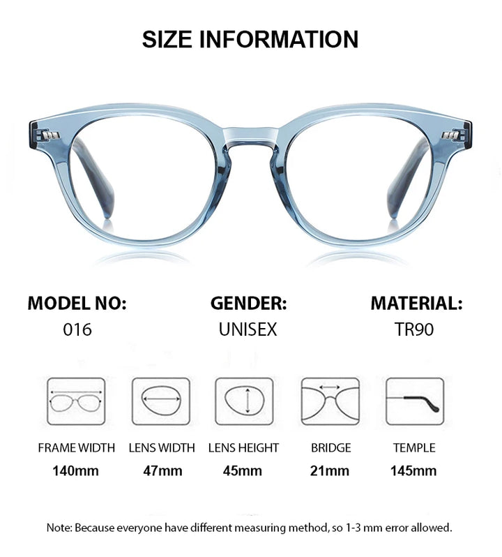 Chashma Ottica Unisex Full Rim Round Tr 90 Titanium Eyeglasses 474016