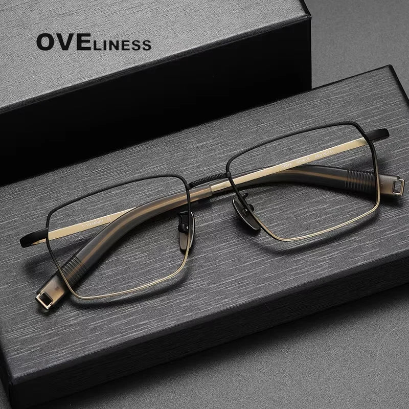 Oveliness Unisex Full Rim Square Titanium Eyeglasses 07519 Full Rim Oveliness