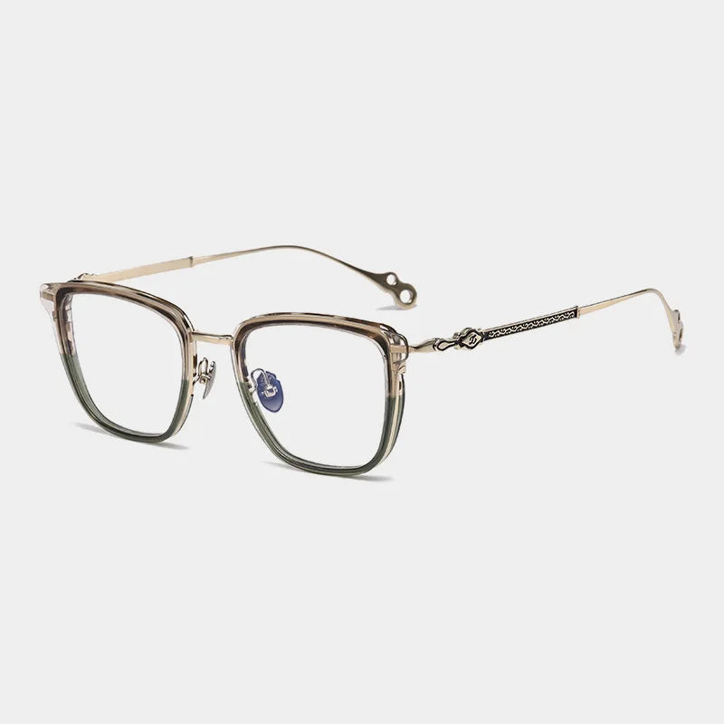 Hewei Unisex Full Rim Square Titanium Acetate Eyeglasses 96867 Full Rim Hotochki C1 CHINA