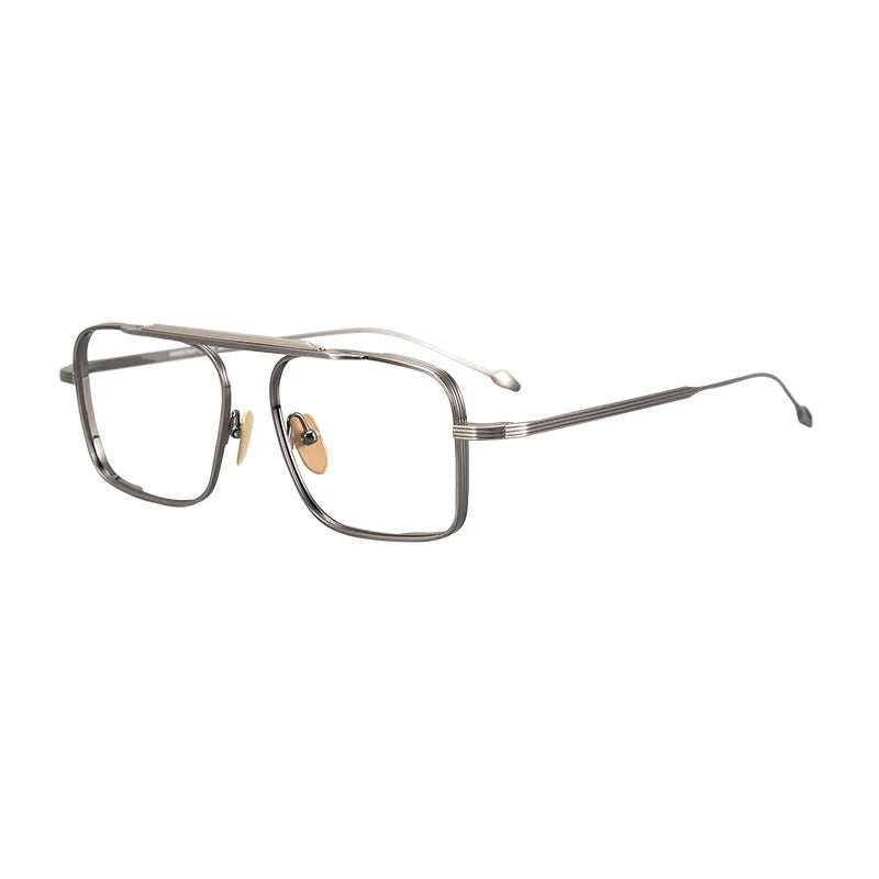 Aimee Unisex Full Rim Square Double Bridge Titanium Eyeglasses Full Rim Aimee   