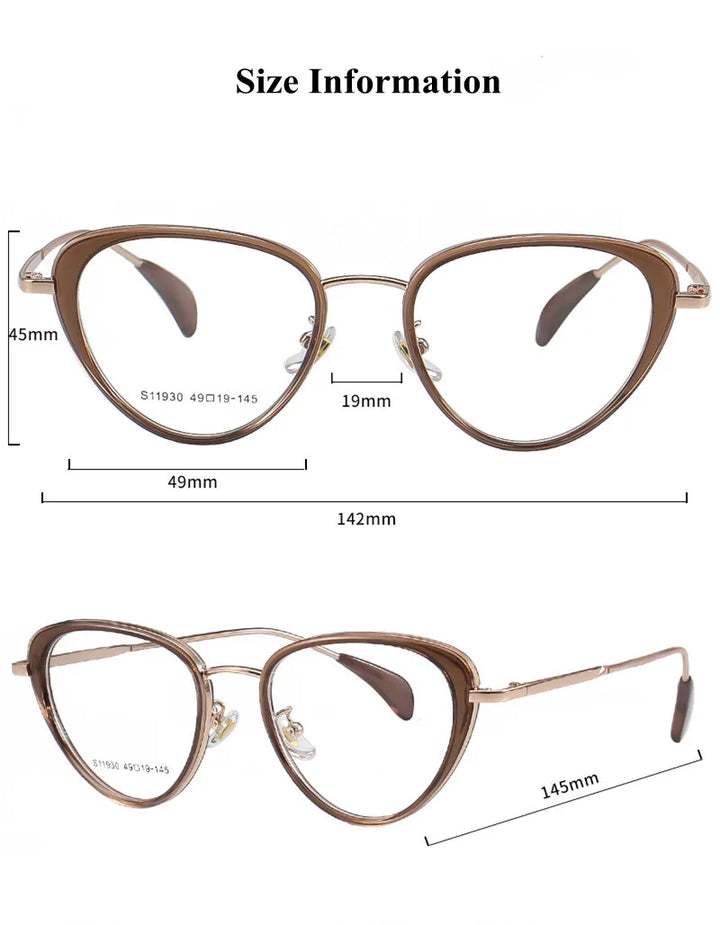 Chashma Ochki Women's Full Rim Cat Eye Tr 90 Titanium Eyeglasses 119304