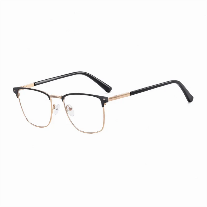 Ralferty Men's Full Rim Square Spring Hinge Alloy Eyeglasses 91703