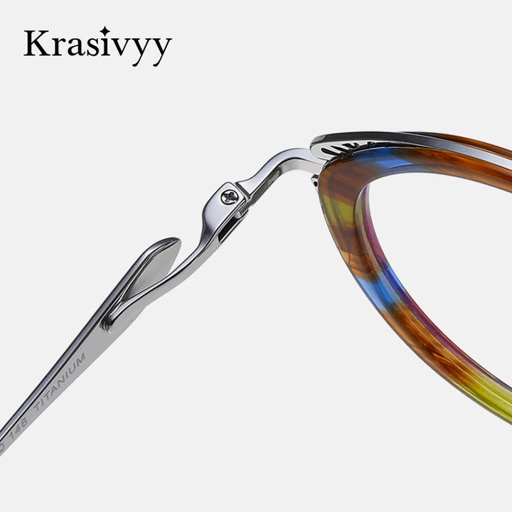 Krasivyy Unisex Full Rim Oval Titanium Prescription Eyeglasses KR6882 - view 3