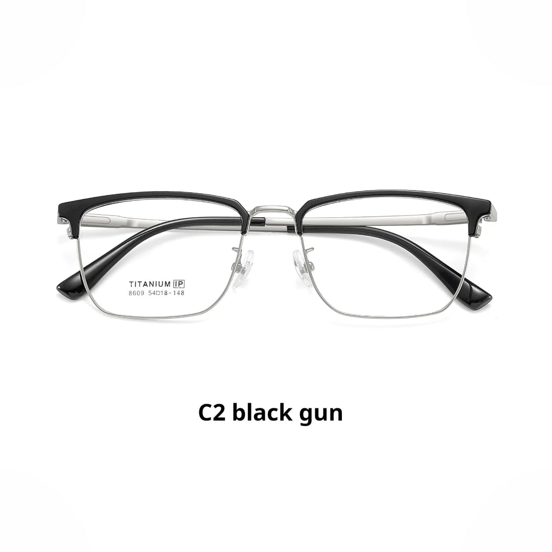 Momoja Unisex Full Rim Big Square Tr 90 Titanium Eyeglasses 728609