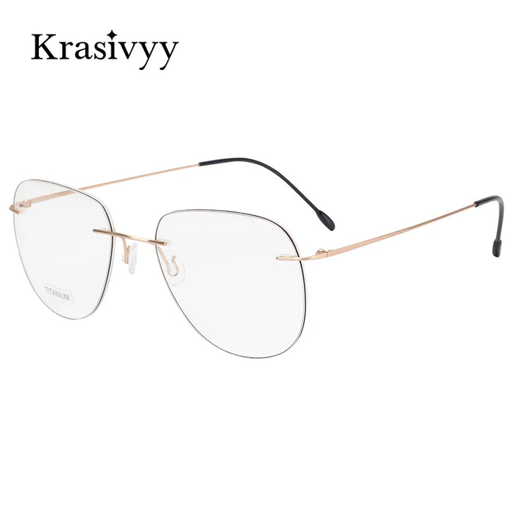 Krasivyy Women's Rimless Flat Top Oval Titanium  Eyeglasses 44154 Rimless Krasivyy   