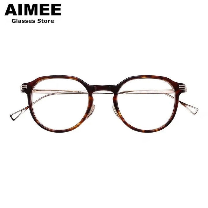 Aimee Unisex Full Rim Oval Round Titanium Acetate Eyeglasses 112141 Full Rim Aimee   