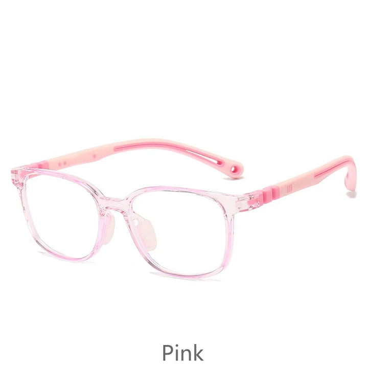 KatKani Unisex Children's Full Rim Square Tr 90 Eyeglasses D101 Full Rim KatKani Eyeglasses Pink  