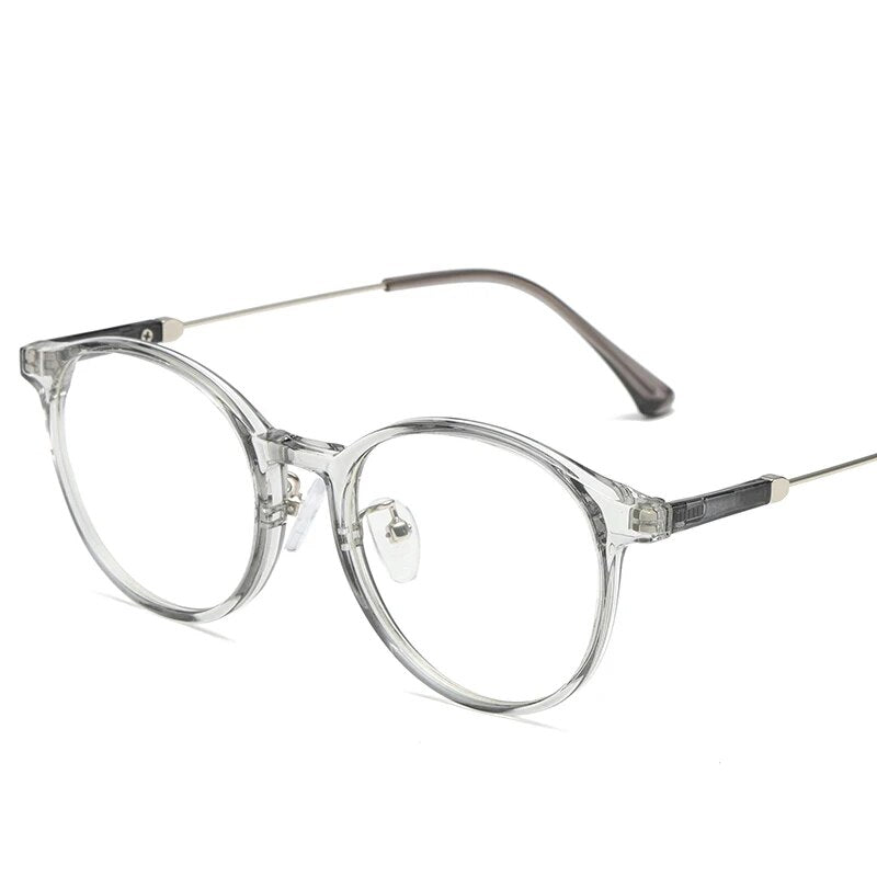 Reven Jate Unisex Full Rim Round Tr 90 Alloy Eyeglasses 81291 Full Rim Reven Jate C4  