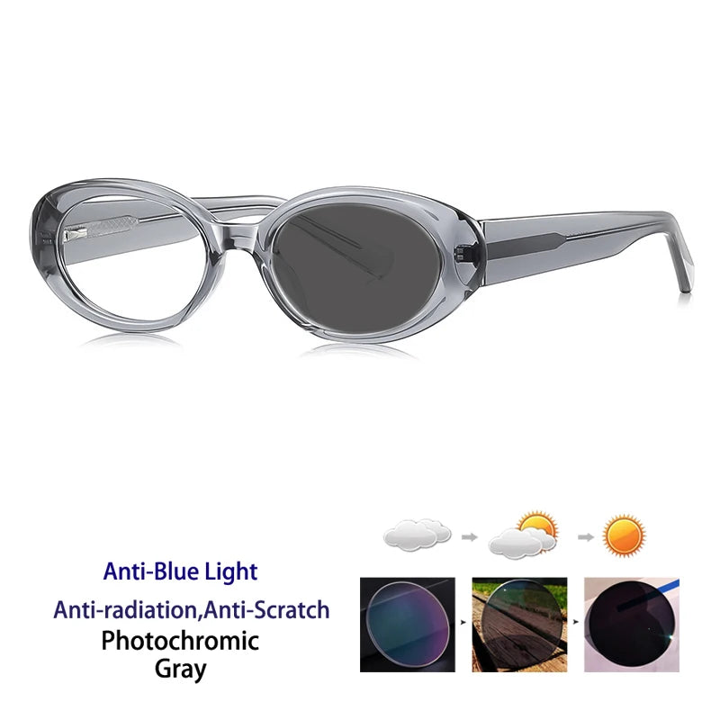 Kocolior Women's Full Rim Oval Acetate Photochromic Reading Glasses 629033