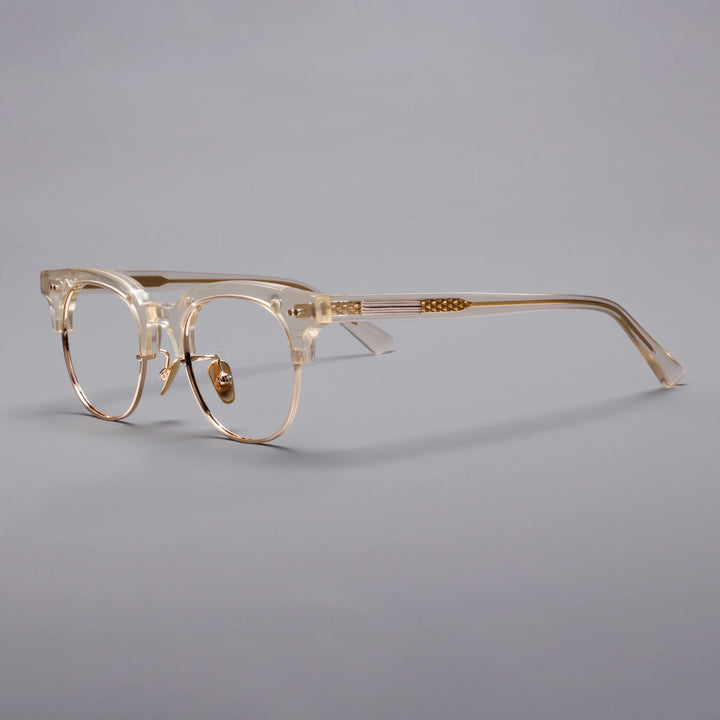 Black Mask Unisex Full Rim Square Titanium Acetate Eyeglasses 366711