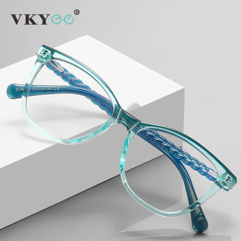 Vicky Women's Full Rim Stainless Steel Tr 90 Square Reading Glasses 2138 Reading Glasses Vicky   