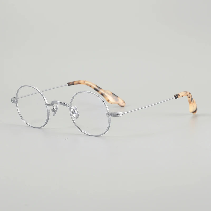 Muzz 649 men's small round titanium prescription eyeglasses — view 3