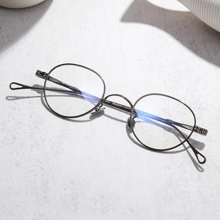 Black Mask Women's Full Rim Oval Round Titanium Eyeglasses 859027