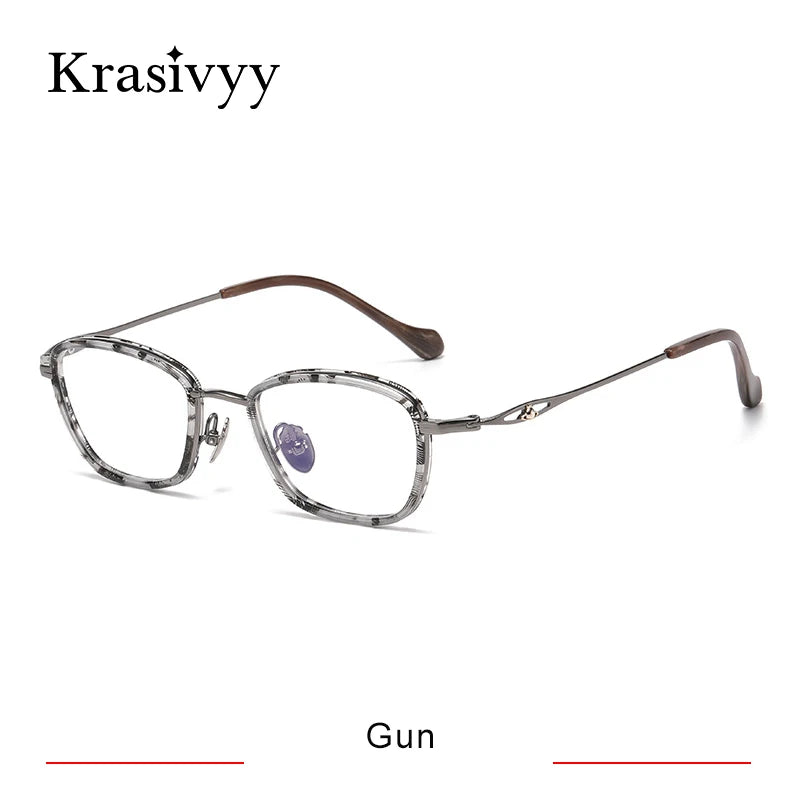 Krasivyy Unisex Full Rim Oval Square Titanium Acetate Eyeglasses 316895