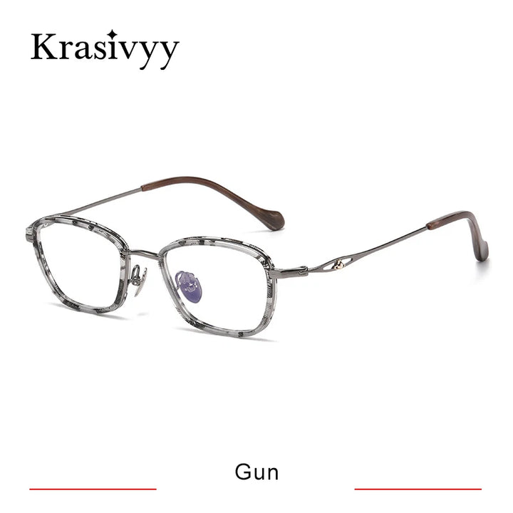Krasivyy Unisex Full Rim Oval Square Titanium Acetate Eyeglasses 316895
