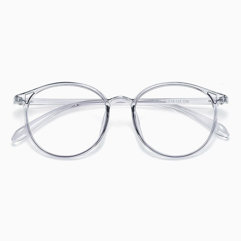 KatKani Unisex Full Rim Round Tr 90 Eyeglasses D130 Full Rim KatKani Eyeglasses Transparent Gray  