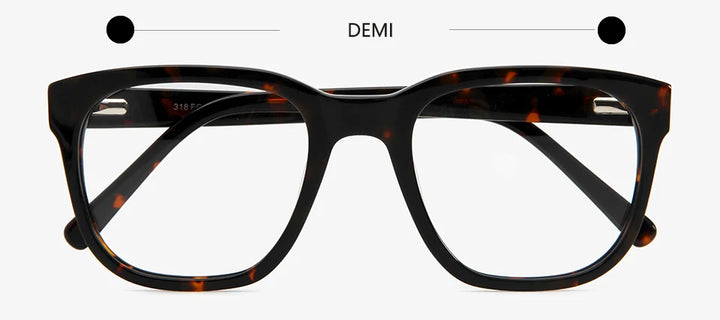 Esnbie Unisex Full Rim Big Square Acetate Eyeglasses 31823 Full Rim Esnbie Demi  