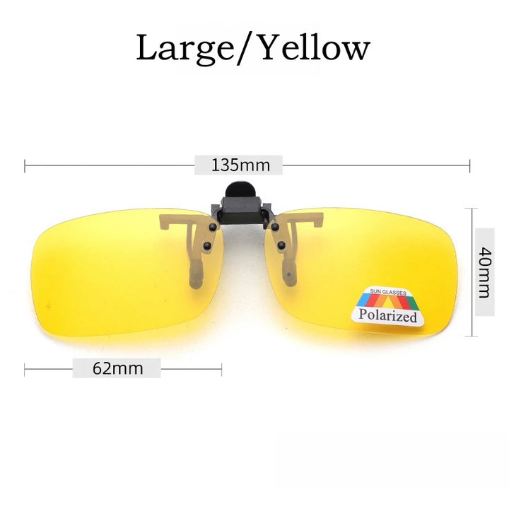 Yimaruili Unisex Square Polarized Alloy Plastic Clip On Sunglasses  FuzWeb  Large Yellow  
