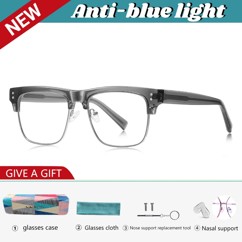 Vicky Men's Full Rim Square Tr 90 Titanium Reading Glasses 82203