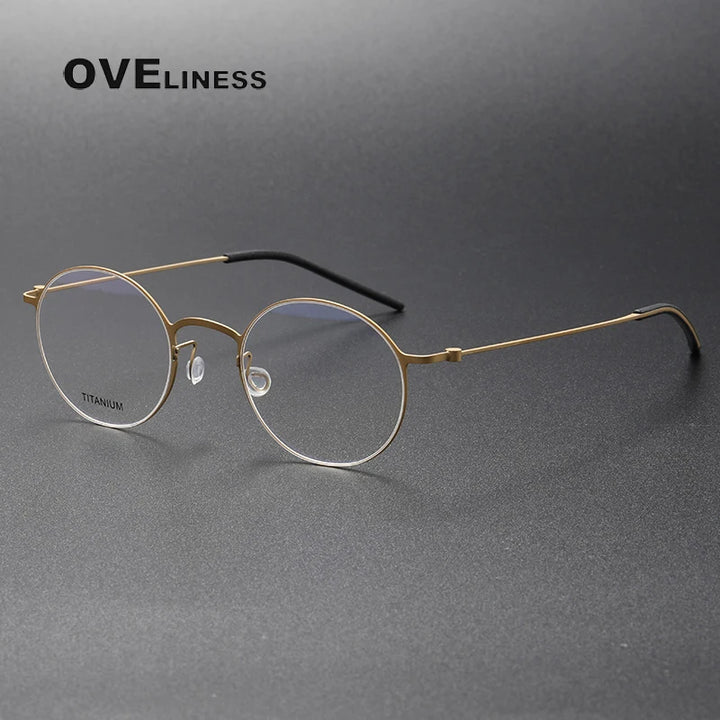 Oveliness Women's Full Rim Oval Round Titanium Eyeglasses 395504