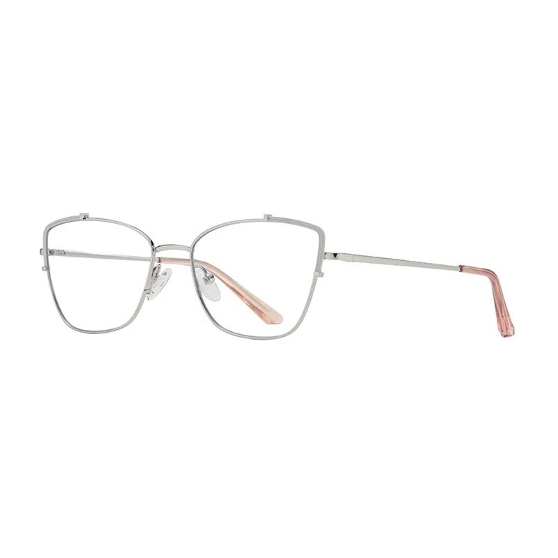 Ralferty Women's Full Rim Square Cat Eye Alloy Eyeglasses Full Rim Ralferty C222 Beige CHINA 