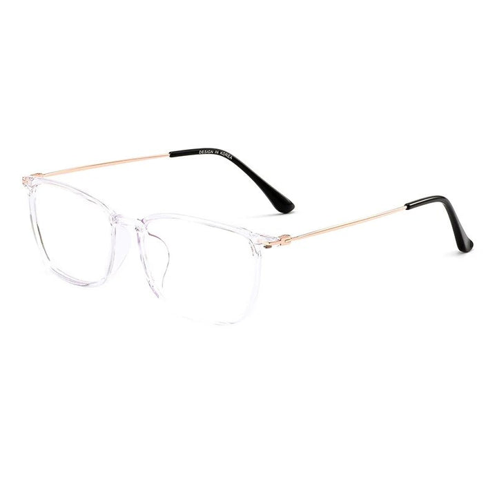 KatKani Unisex Full Rim Square Tr 90 Alloy Eyeglasses 1011 Full Rim KatKani Eyeglasses Transparent Purple  