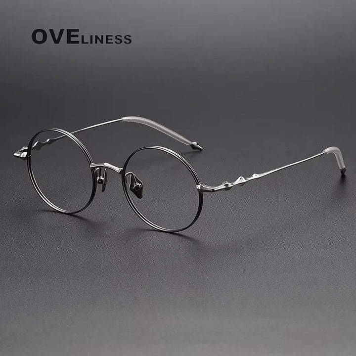 Oveliness Women's Full Rim Oval Round Titanium Eyeglasses 813019 Full Rim Oveliness black silver