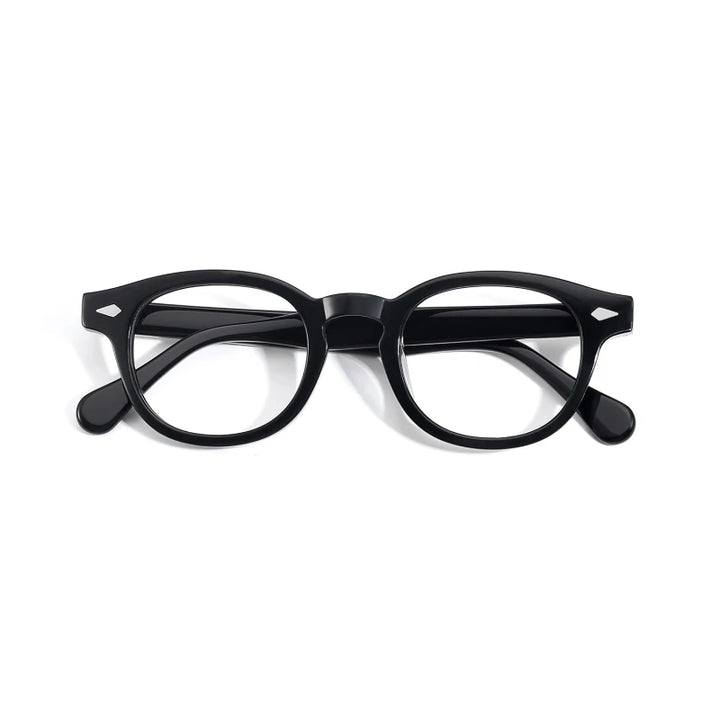 Black Mask Unisex Full Rim Oval Square Acetate Eyeglasses 492063 Full Rim Black Mask Black