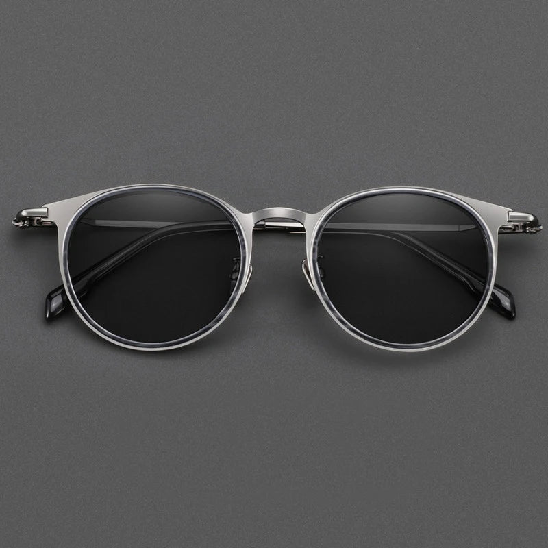 Black Mask Men Full Rim Round Titanium Polarized Sunglasses BM-0056
