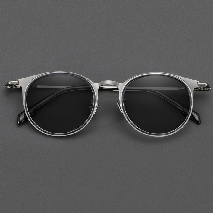 Black Mask Men Full Rim Round Titanium Polarized Sunglasses BM-0056