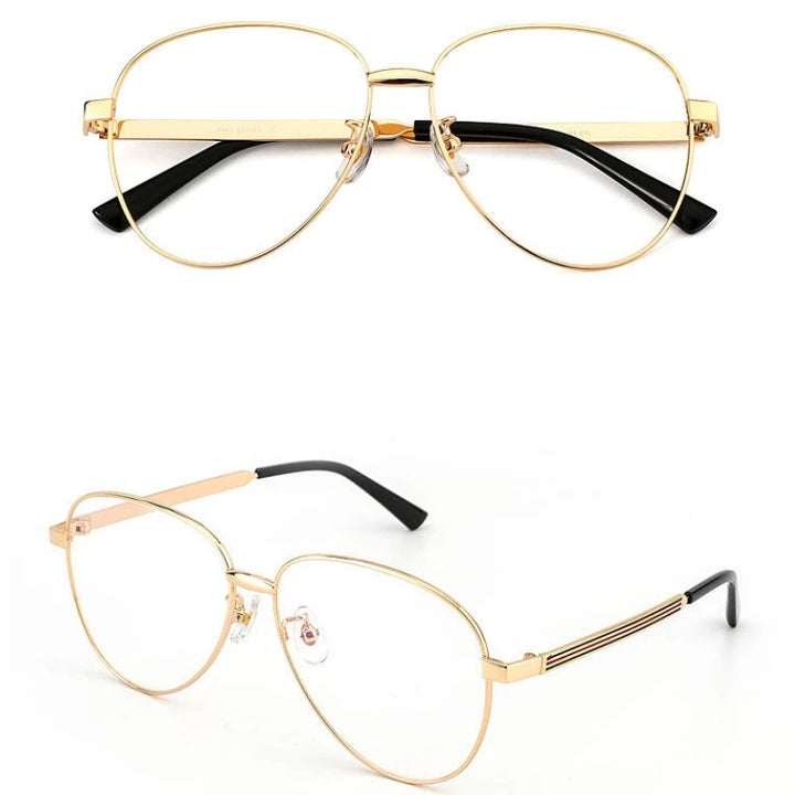 Yimaruili Unisex Full Rim Oval Round Alloy Eyeglasses 2280