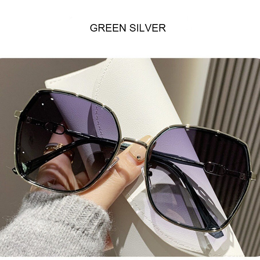 Zirosat Unisex Full Rim Square Alloy Acetate Polarized Sunglasses 8014 Sunglasses Zirosat green silver  