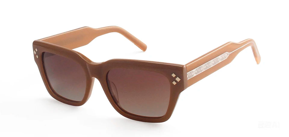 Esnbie Unisex Full Rim Square Brow Line Acetate Sunglasses 491236