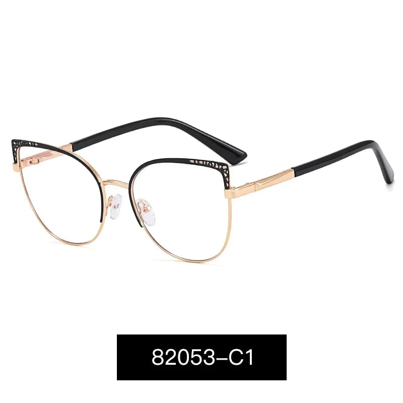 Handoer Women's Full Rim Oval Cat Eye Alloy Eyeglasses 82053