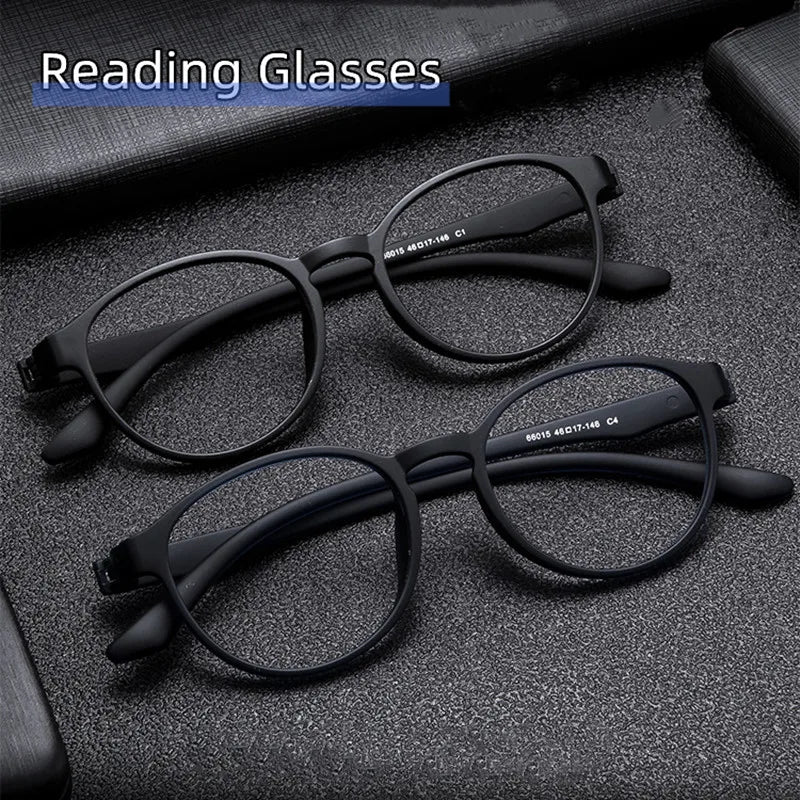 Kocolior Unisex Full Rim Oval Tr 90 Acetate Hyperopic Reading Glasses 66015 Reading Glasses Kocolior   