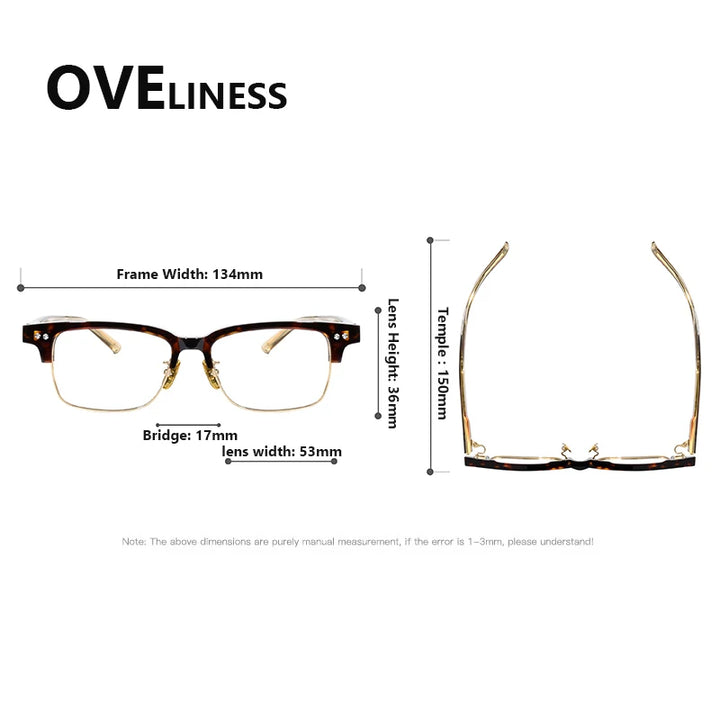 Oveliness Women's Full Rim Square Titanium Acetate Eyeglasses 369493