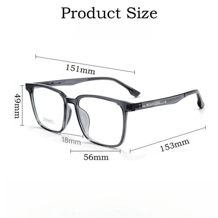 Yimaruili Men's Full Rim Big Square Tr 90 Eyeglasses 51007 Full Rim Yimaruili Eyeglasses   