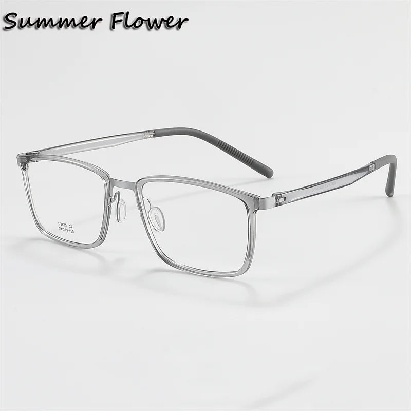 Summer Flower Women's Full Rim Square Titanium Eyeglasses 26734