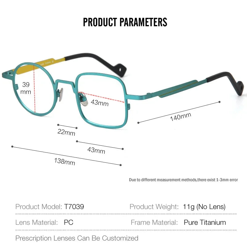 Aror Women's Full Rim Square Round Titanium Eyeglasses 17039
