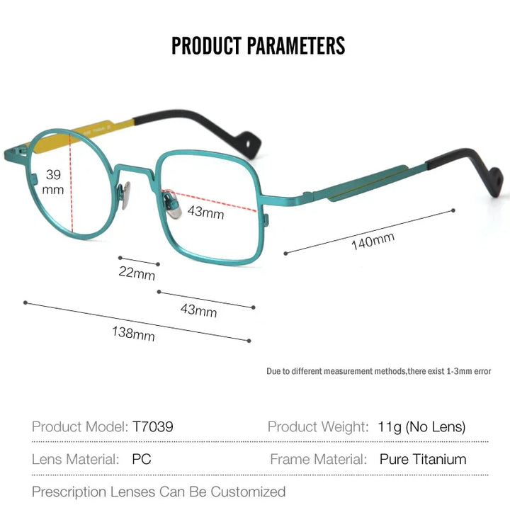 Aror Women's Full Rim Square Round Titanium Eyeglasses 17039
