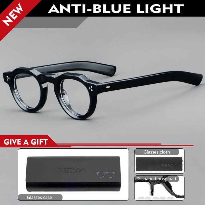 Vicky Women's Full Rim Flat Top Round Acetate Reading Glasses 98013