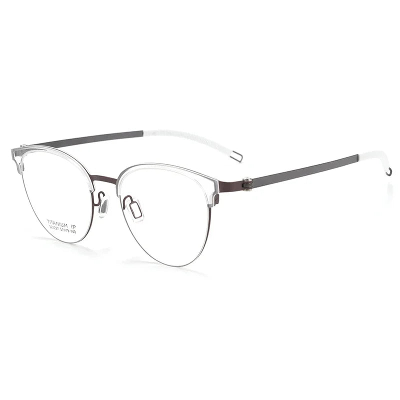 Bclear Unisex Full Rim Browline Titanium Eyeglasses BSF-S21227H