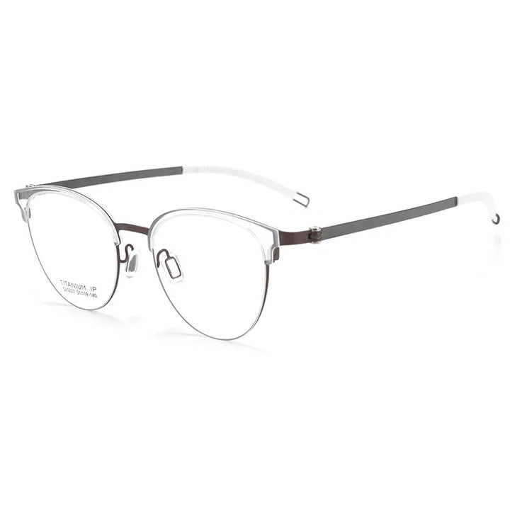 Bclear Unisex Full Rim Browline Titanium Eyeglasses BSF-S21227H