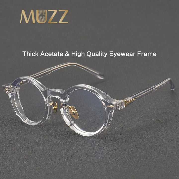 Muzz Men's Full Rim Oval Round Acetate Eyeglasses 912460