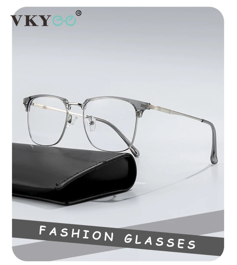 Vicky Men's Full Rim Square Tr 90 Titanium Alloy Reading Glasses 8026 Reading Glasses Vicky   