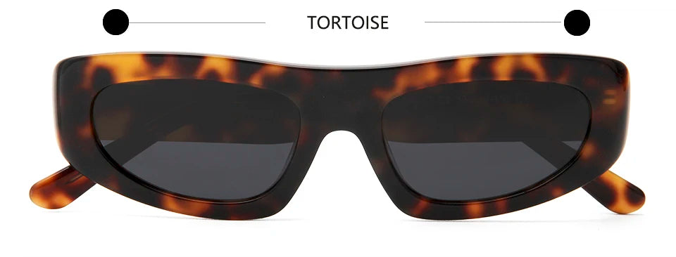 Esnbie Unisex Full Rim Square Brow Line Acetate Sunglasses 240171