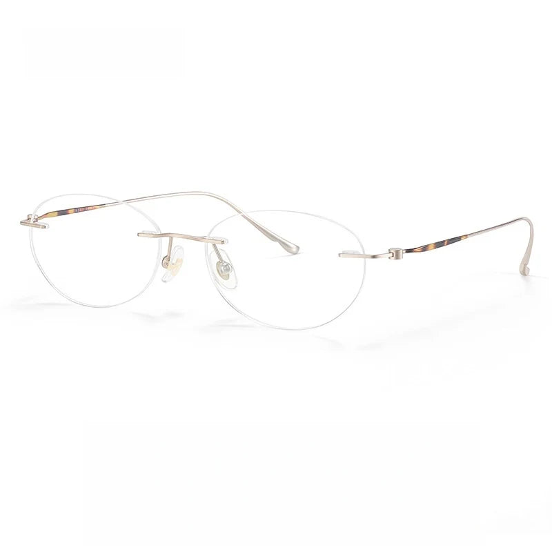 Yimaruili Unisex Rimless Oval Pure Titanium Eyeglasses Z6153 — view 3 | Yimaruili at FuzWeb