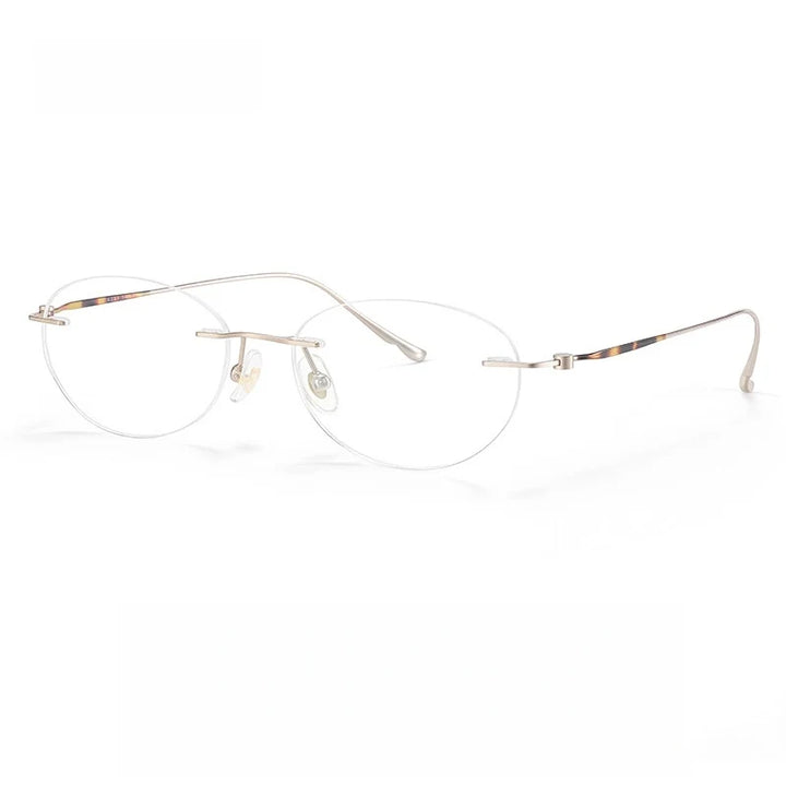 Yimaruili Unisex Rimless Oval Pure Titanium Eyeglasses Z6153 — view 3 | Yimaruili at FuzWeb