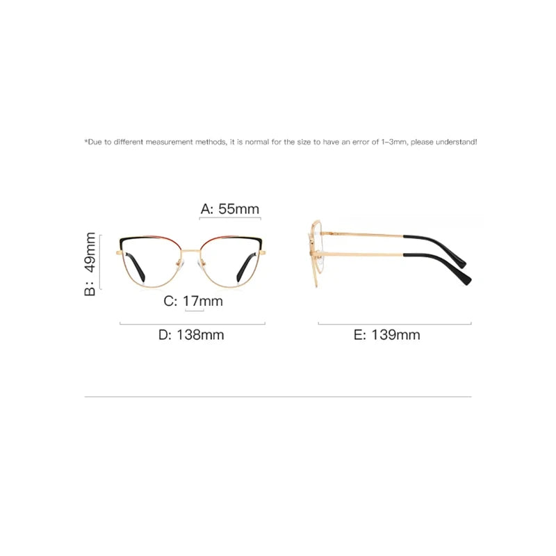 Laoyehui Women's Full Rim Square Cat Eye Alloy Reading Glasses L3103 Reading Glasses Laoyehui   