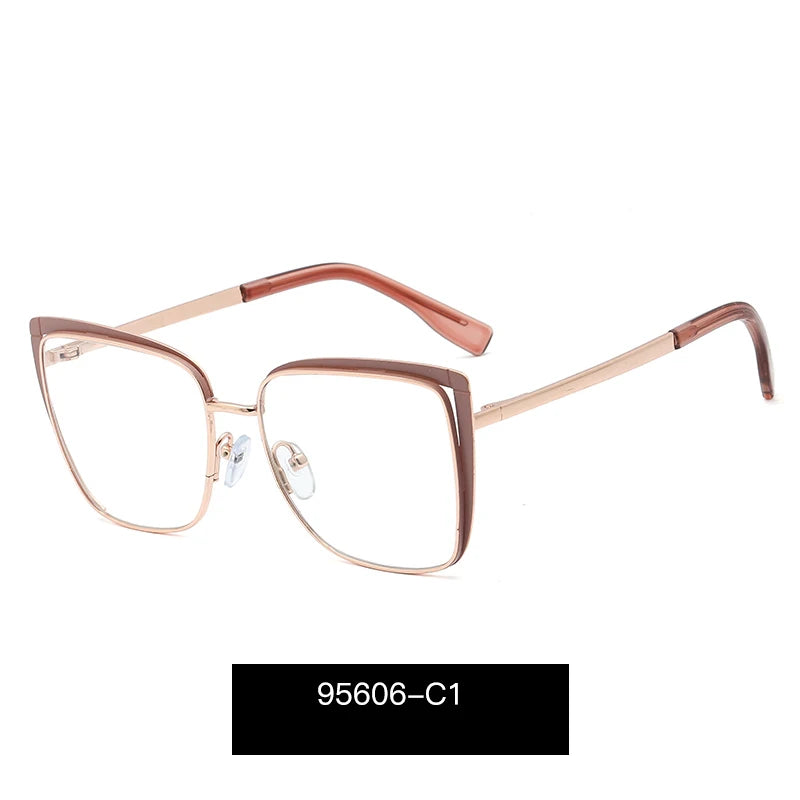 Handoer Women's Full Rim Square Cat Eye Tr 90 Alloy Eyeglasses 795606